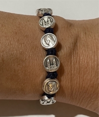 Medjugorje Blue and Silver Medal Bracelet